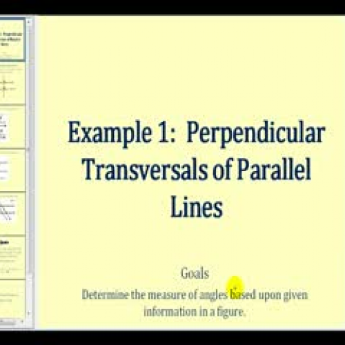 Examples 1:  Perpendicular Transversals