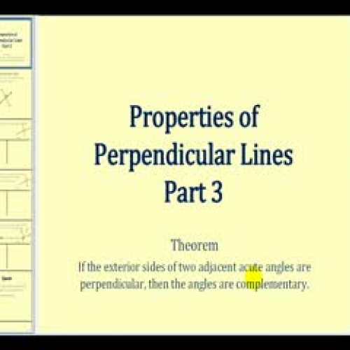 Properties of Perpendicular Lines:  Proof 3