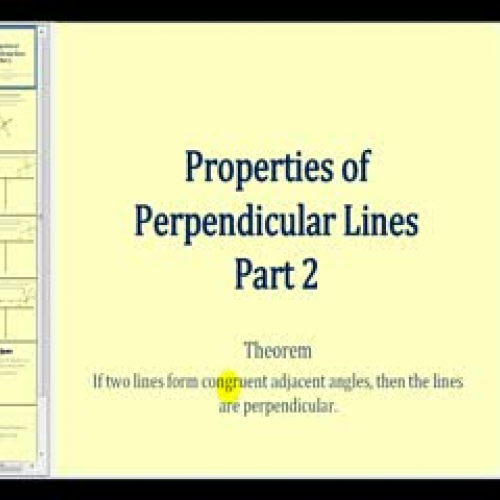 Properties of Perpendicular Lines - Proof 2