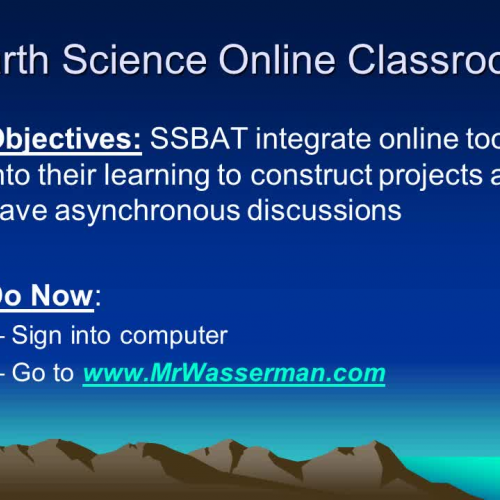 Online Classroom and Tools Setup