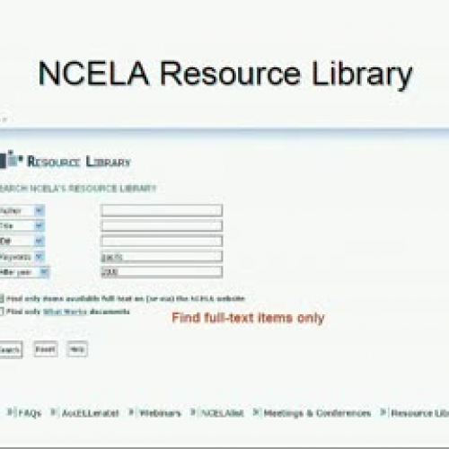 NCELA Resource Library Help