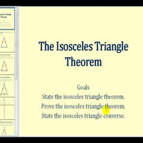 Proof:  The Isosceles Triangle Theorem