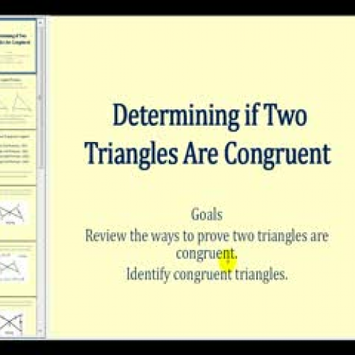 Determining If Two Triangles are Congruent