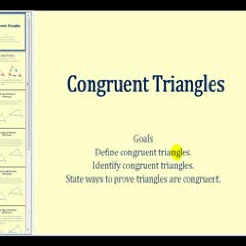 Introduction to Congruent Triangles