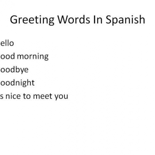 Spanish Speaking Intro