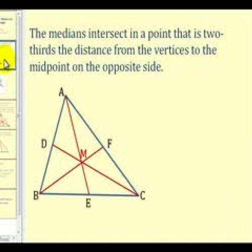 Examples:  Properties of the Medians of a Tri