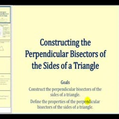 Construct: Perpendicular Bisectors of the Sid