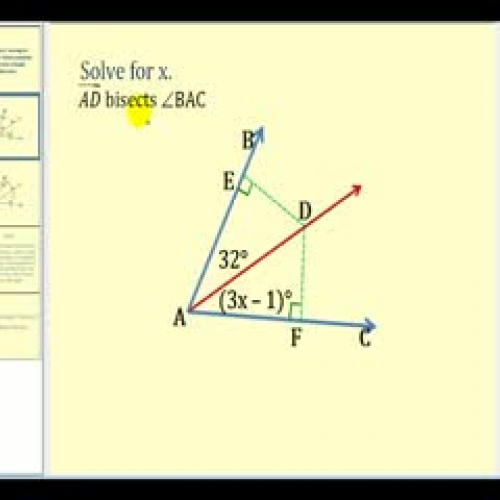 Examples: Properties of Angle Bisectors