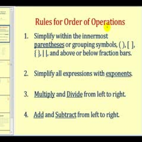 Order of Operations Involving Mixed Numbers