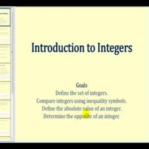 Introduction to Integers