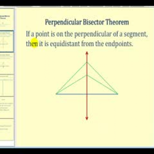Proof:  Perpendicular Bisector Theorem