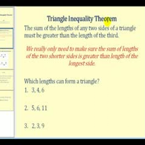 Triangle Inequality Theorem