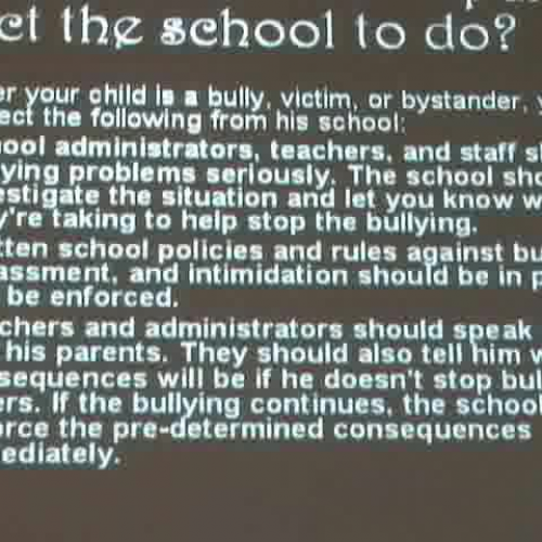 Bullying Part 5- What the School Should Do