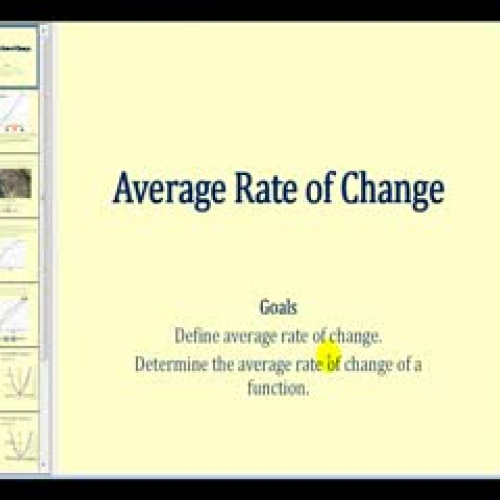 Average Rate of Change