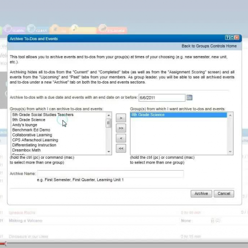 How to Archive Lessons
