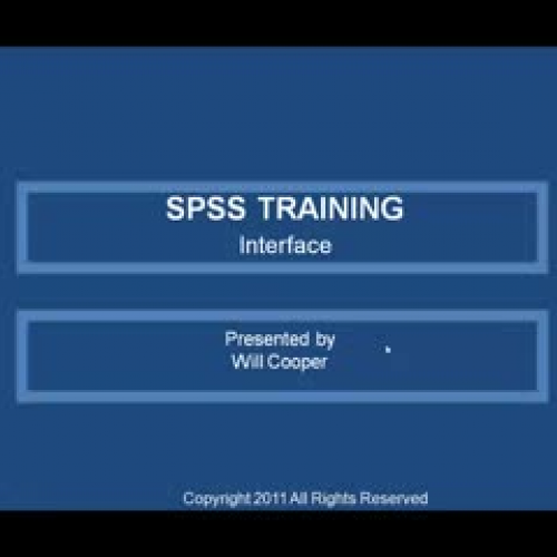 SPSS Interface-Lesson 1
