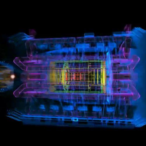 Protons Accelerate in LHC and Collide in ATLA