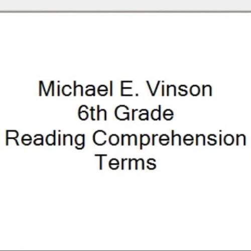 Mike Vinson's Reading Comprehension Terms