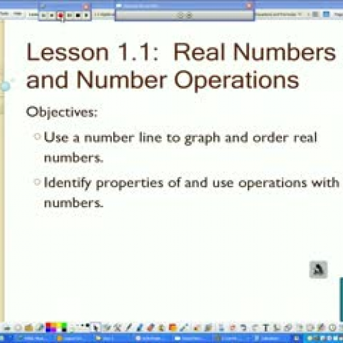 Lesson 1.1:  Real Numbers and Number Operatio