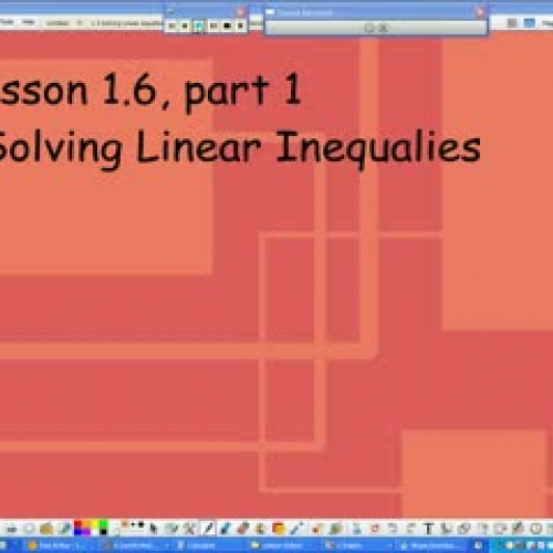 Lesson 1.6., part 1  Solving Inequalities