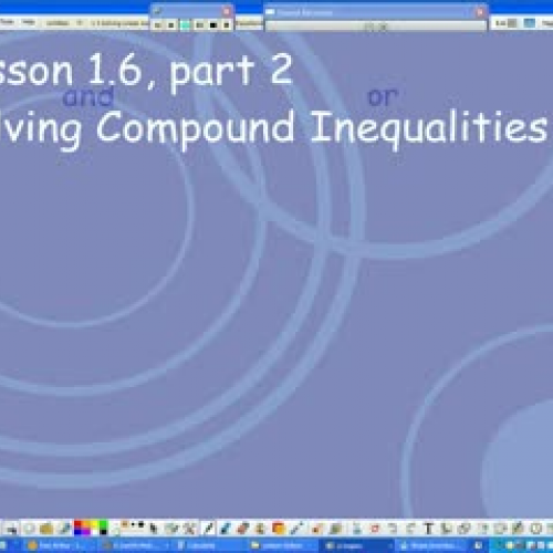 Lesson 1.6.2:  Solving Compound Inequalities
