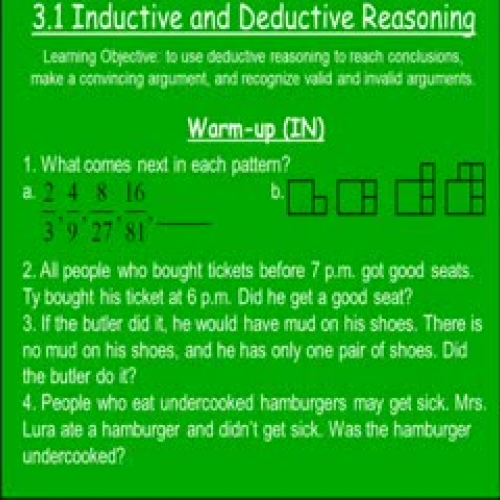 3.1  Inductive and Deductive Reasoning