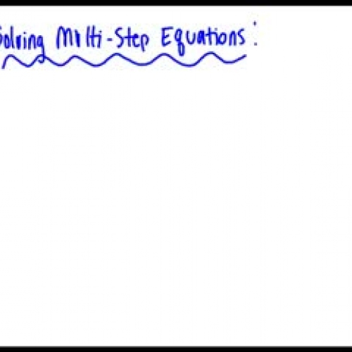 Multi-Step Equations