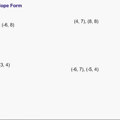 Writing Equations in Point-Slope Form