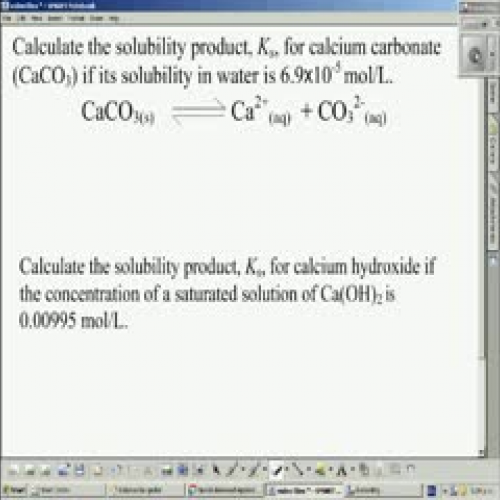 Solubility and Ks calculations