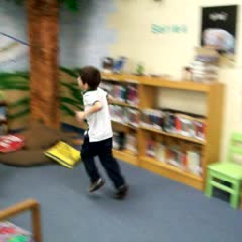 running around the library