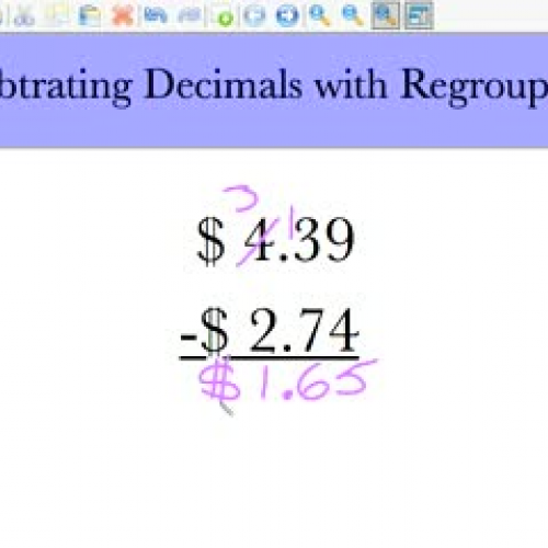 Subtracting Money with regrouping by Kellen