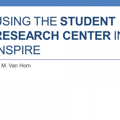 INSPIRE Student Research Center Tutorial
