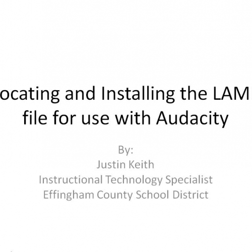 Locating and Installing the LAME file for use