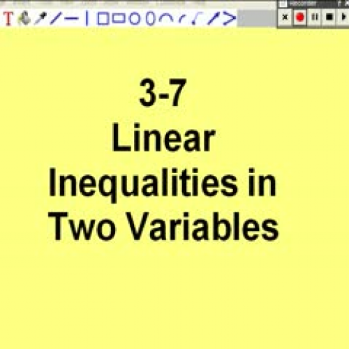 3-7 Linear Inequalities