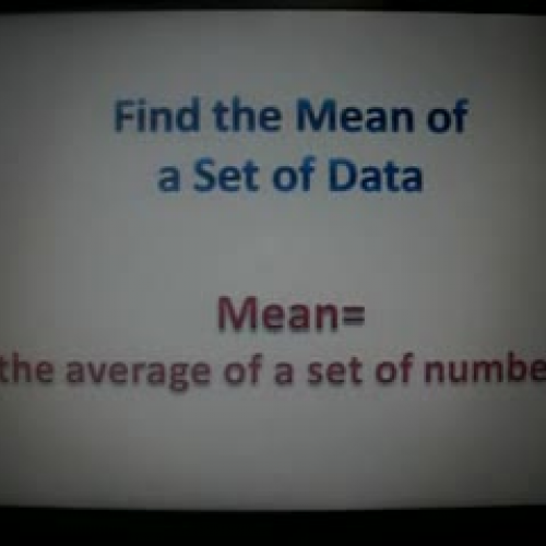 Find the Mean of a Set of Data