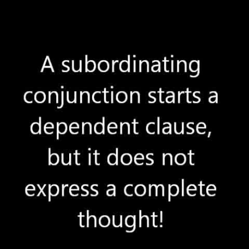 Subordinating Conjunction Video
