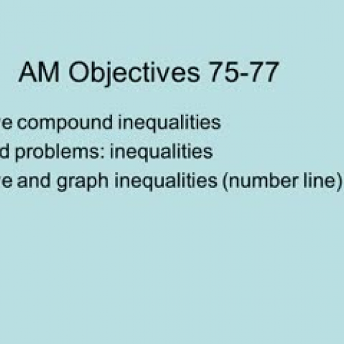 Am Objectives 75-77