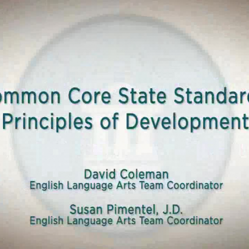 Common Core State Standards: Principles of De