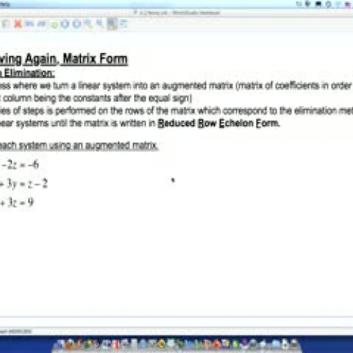 4.3 Solving Linear Systems with Matrices