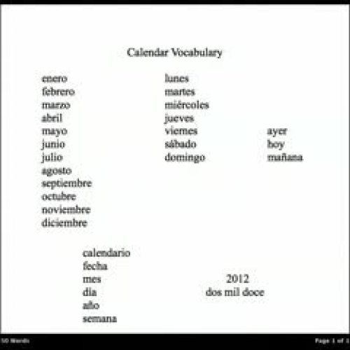 Calendar Vocabulary