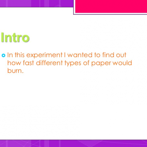 The Effects of Types of Paper on Burn Rate