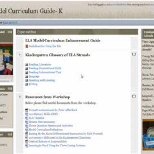 Insturctions for Model Curriculum site