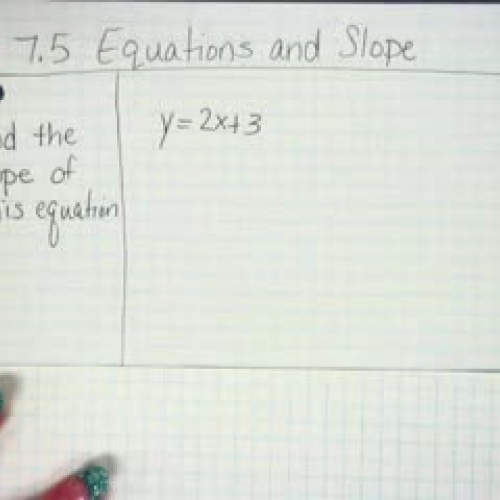7.5 Equations and Slope