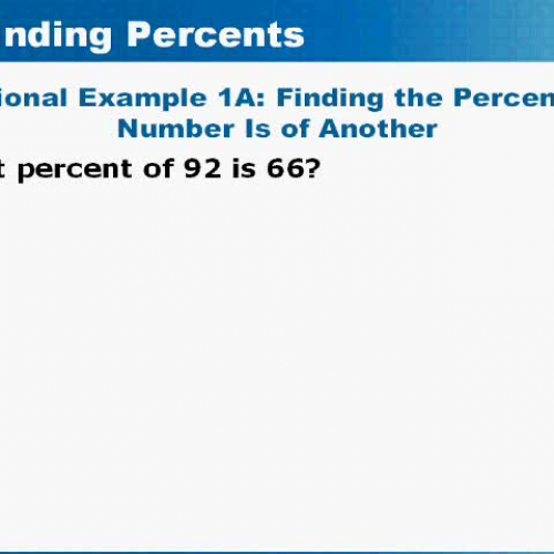 6.3 Finding Percents Part A