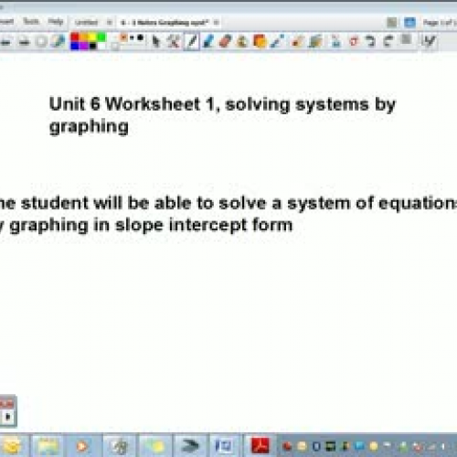 Unit 6 Worksheet 1 Solving Systems of Equatio
