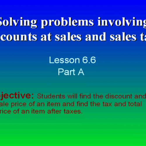 6.6 Sales Tax and Discount