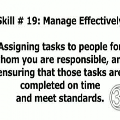 Skill 19: Manage Effectively