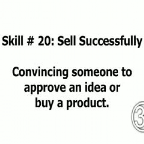Skill 20: Sell Successfully