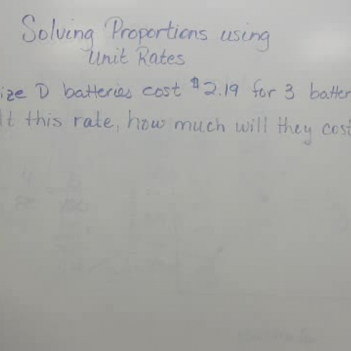 6-7 Solving Proportions Using Unit Rates