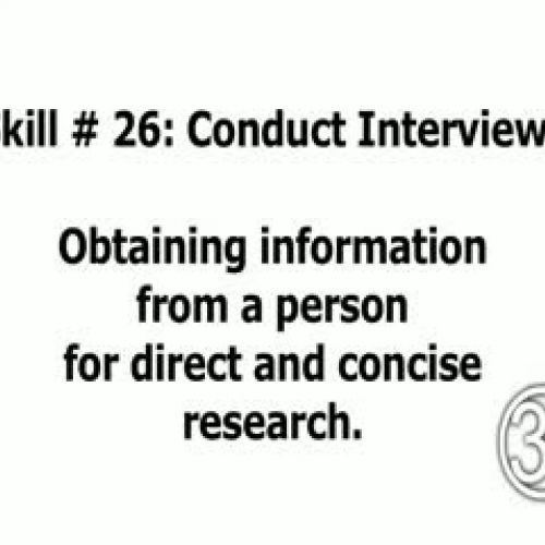 Skill 26: Conduct Inverviews
